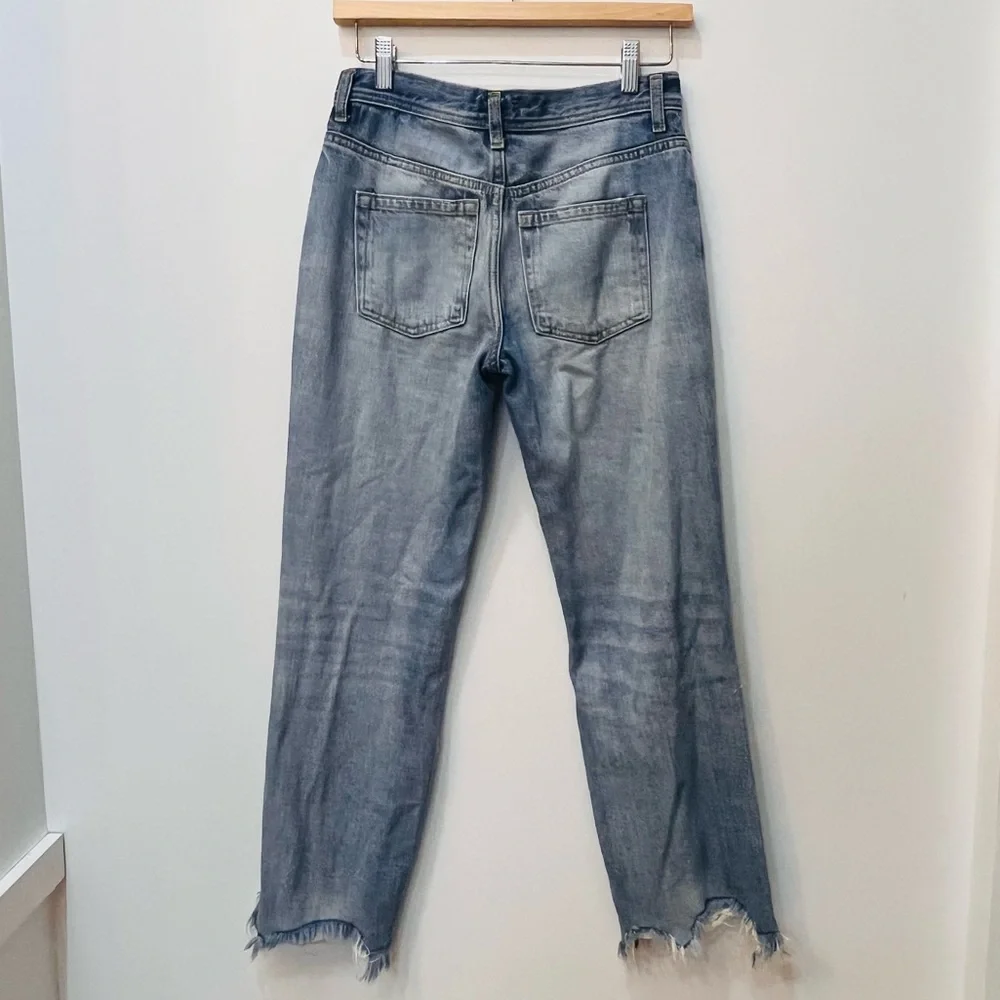 Free People Maggie Mid Rise Straight Leg Jeans cropped size 24 - Picture 3 of 9